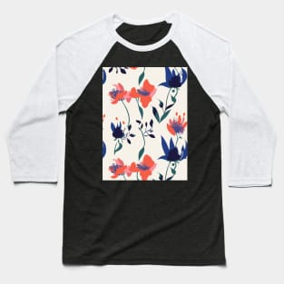 Colorful Flower Pattern V9 Baseball T-Shirt